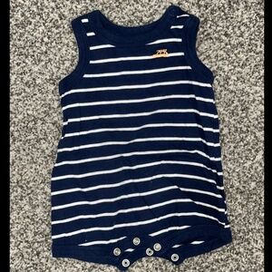 Baby Boys Car Stripe Cotton Romper